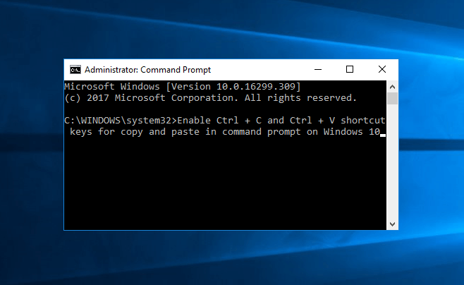 enable copy and paste in command prompt