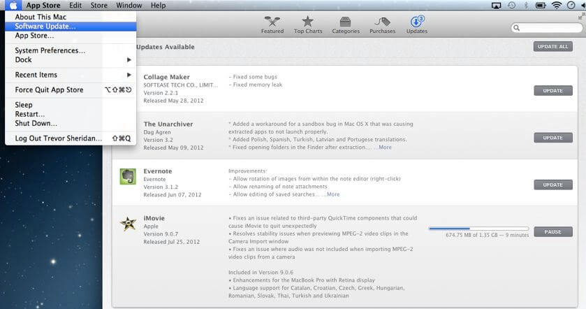 how to update mac software