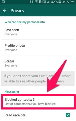 What can a blocked contact on whatsapp see