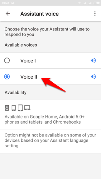 how to switch between female and male google assistant voices