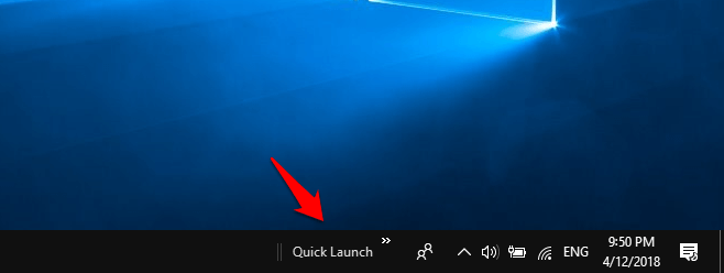 quick launch toolbar