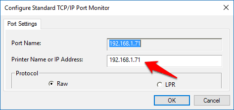 find printer IP address windows 10