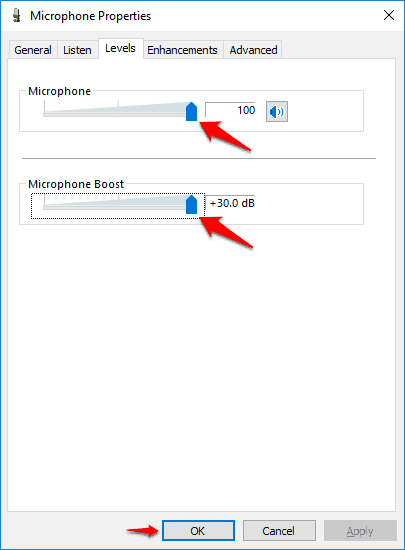 microphone not working on windows 10