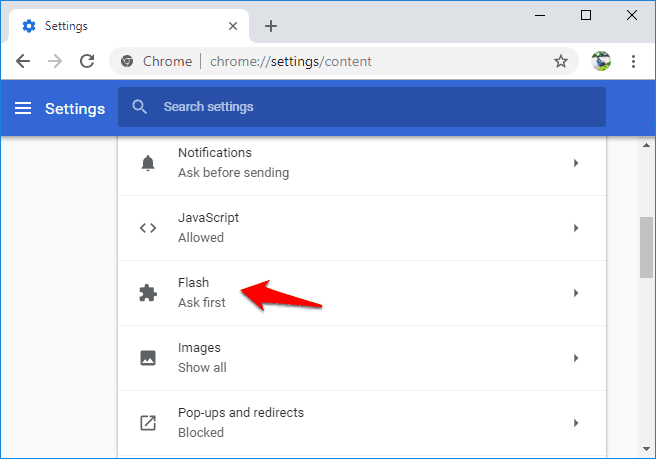 how to enable flash on chrome