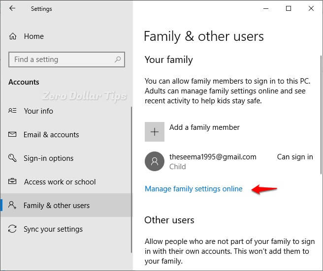 manage family settings online