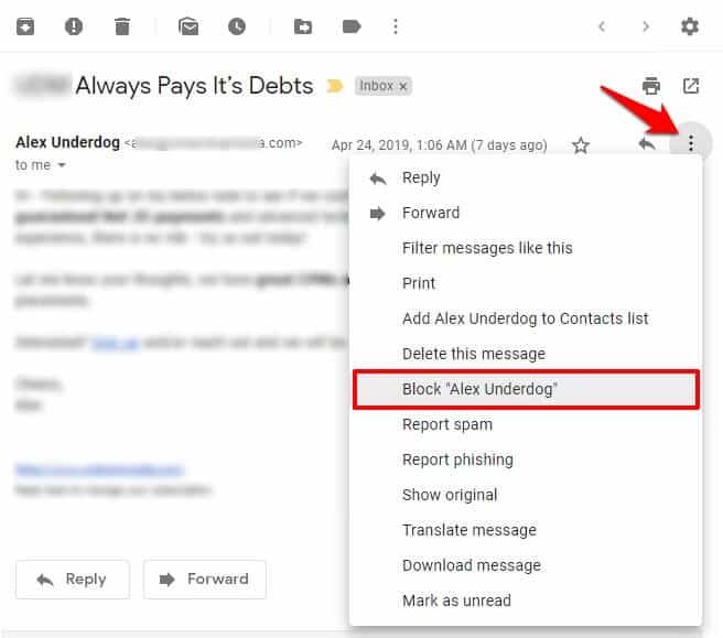 how to block someone on gmail from sending you emails