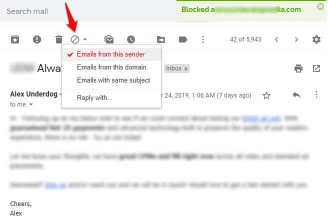 how to block spam emails on gmail