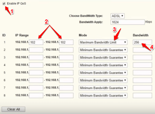 how to limit bandwidth on router per user