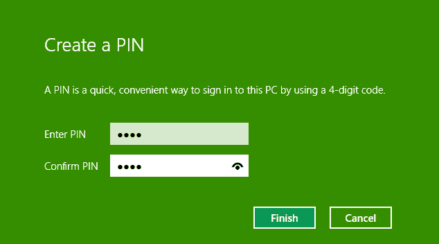 how to create 4 digit pin logon in windows 10