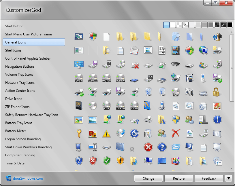 Customize Windows 10 Tray icons. Customization tool