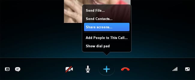 share screen on skype