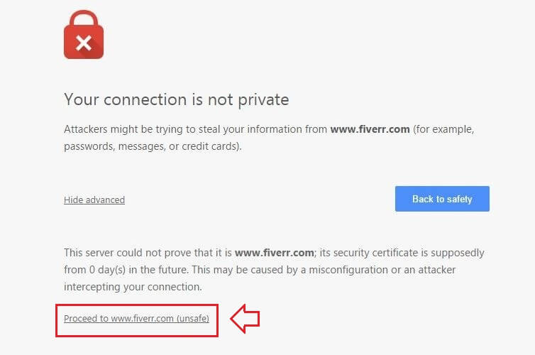 your connection is not private fix