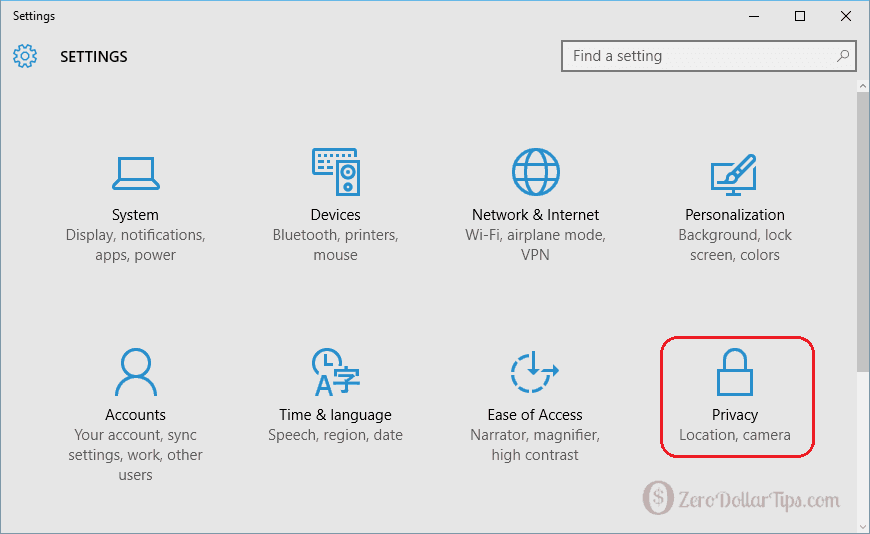 windows 10 settings app