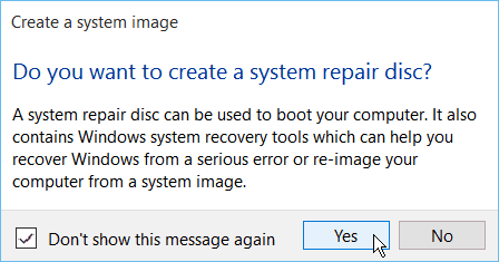 create system image backup 