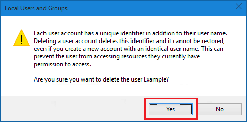 delete user account windows 10