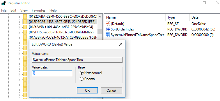 windows 10 remove onedrive registry editor 