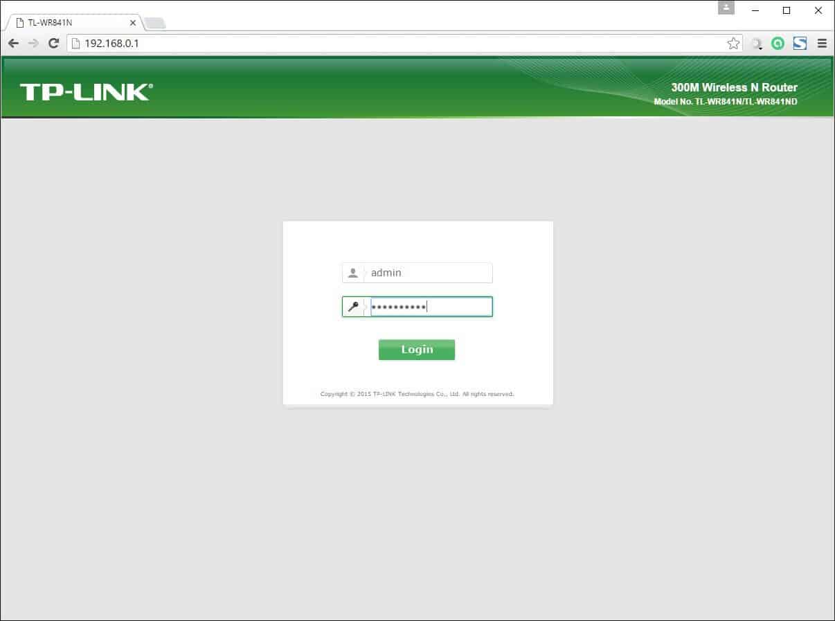 login into tp link router