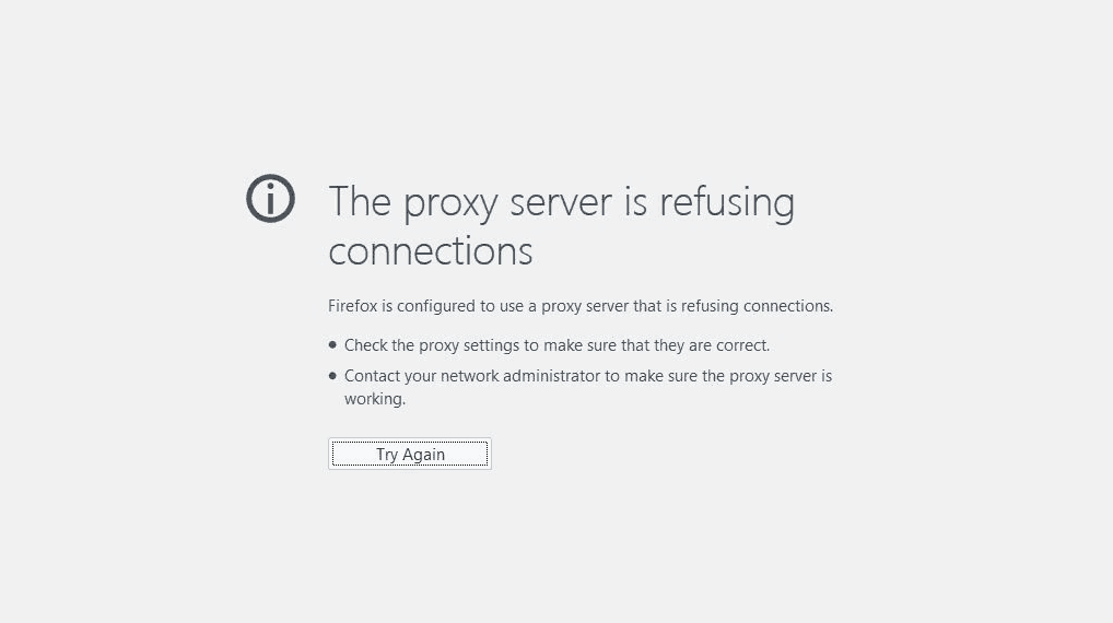 the proxy server is refusing connections