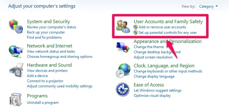 user accounts and family safety