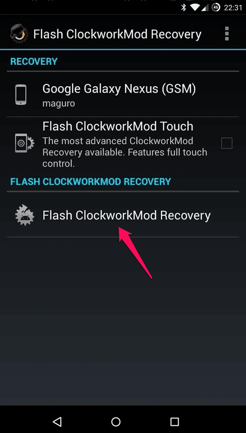 flash clockworkmod recovery