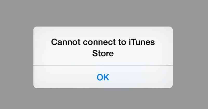 cannot connect to itunes store