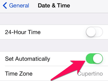 change date and time iphone