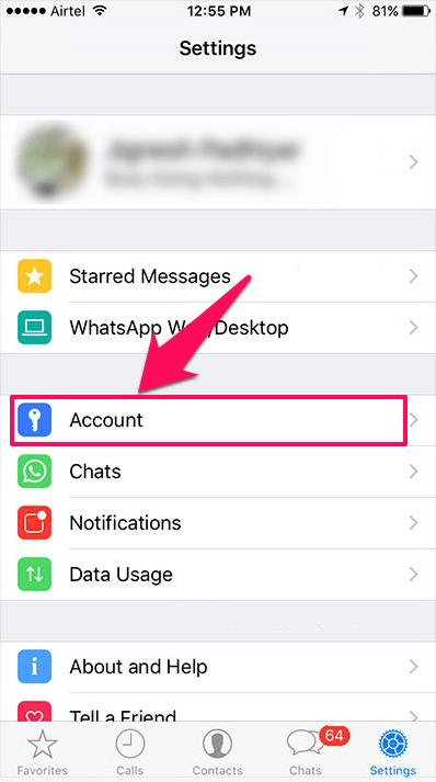 whatsapp account iphone