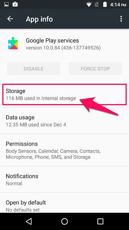 google play services storage