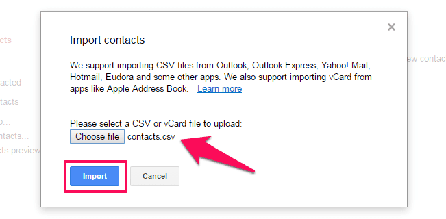 contacts csv