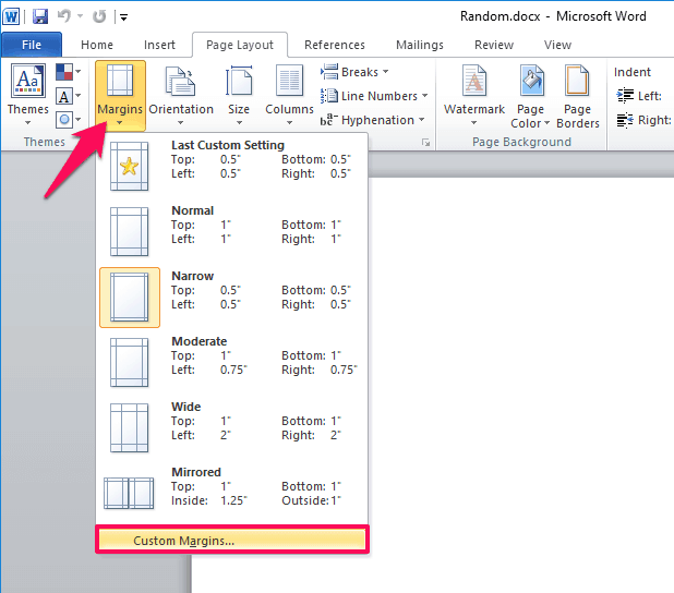 how to change one page to landscape in word
