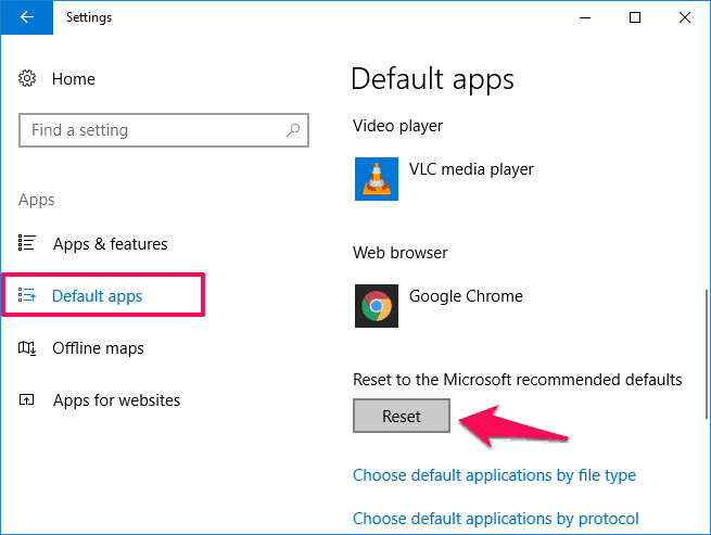how to reset windows 10 file associations