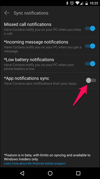 app notification sync