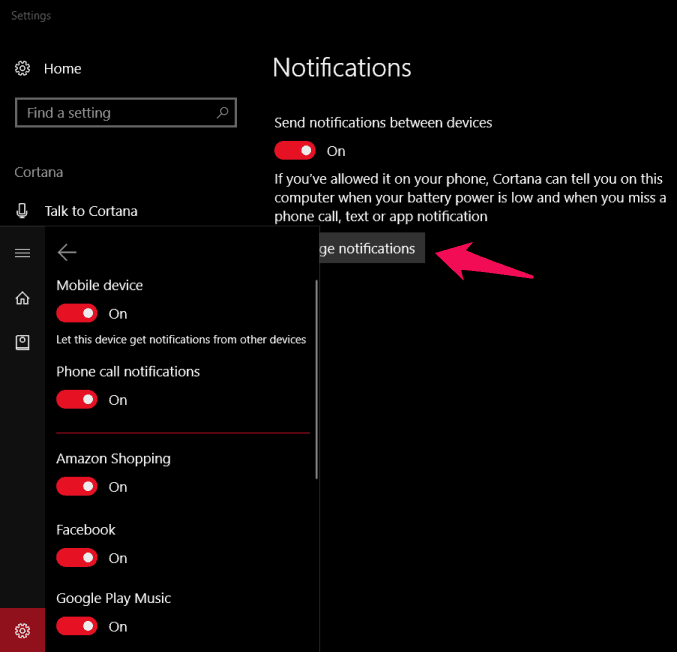 how to get android notifications on windows 10