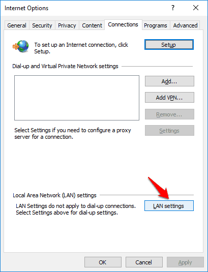 disable proxy settings in internet explorer