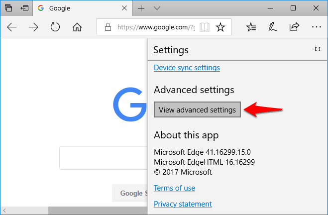 change the default search engine in microsoft edge