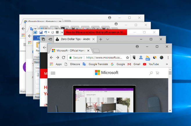 How to Move a Window that is Off Screen in Windows 10 PC