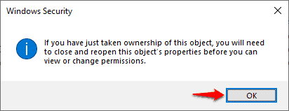 error occurred while applying security information