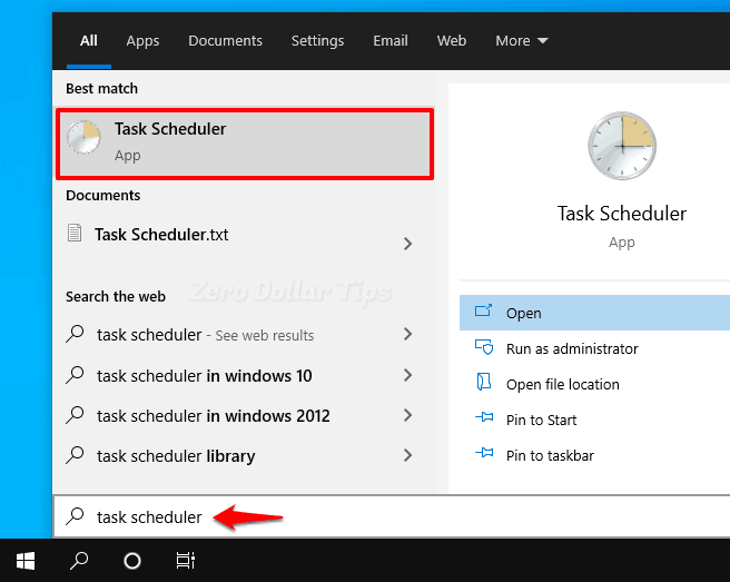 windows 10 task scheduler