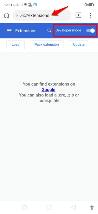 how to install chrome extensions on android