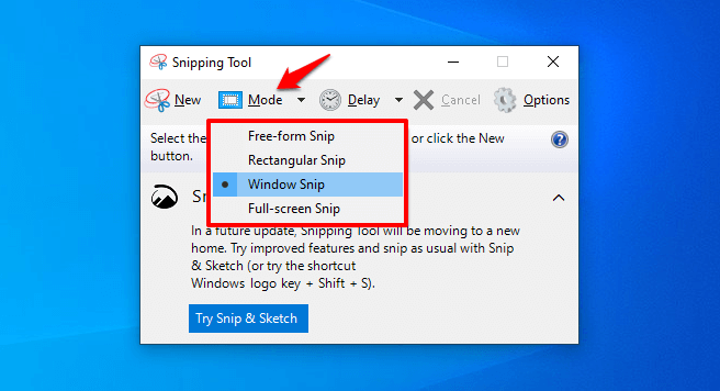 how to take a screenshot using snipping tool