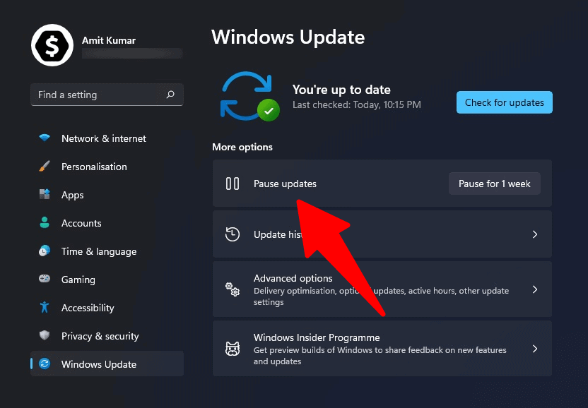 how to turn off automatic updates on windows 11