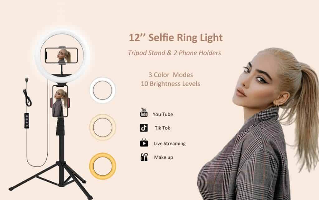ring light with stand and phone holder
